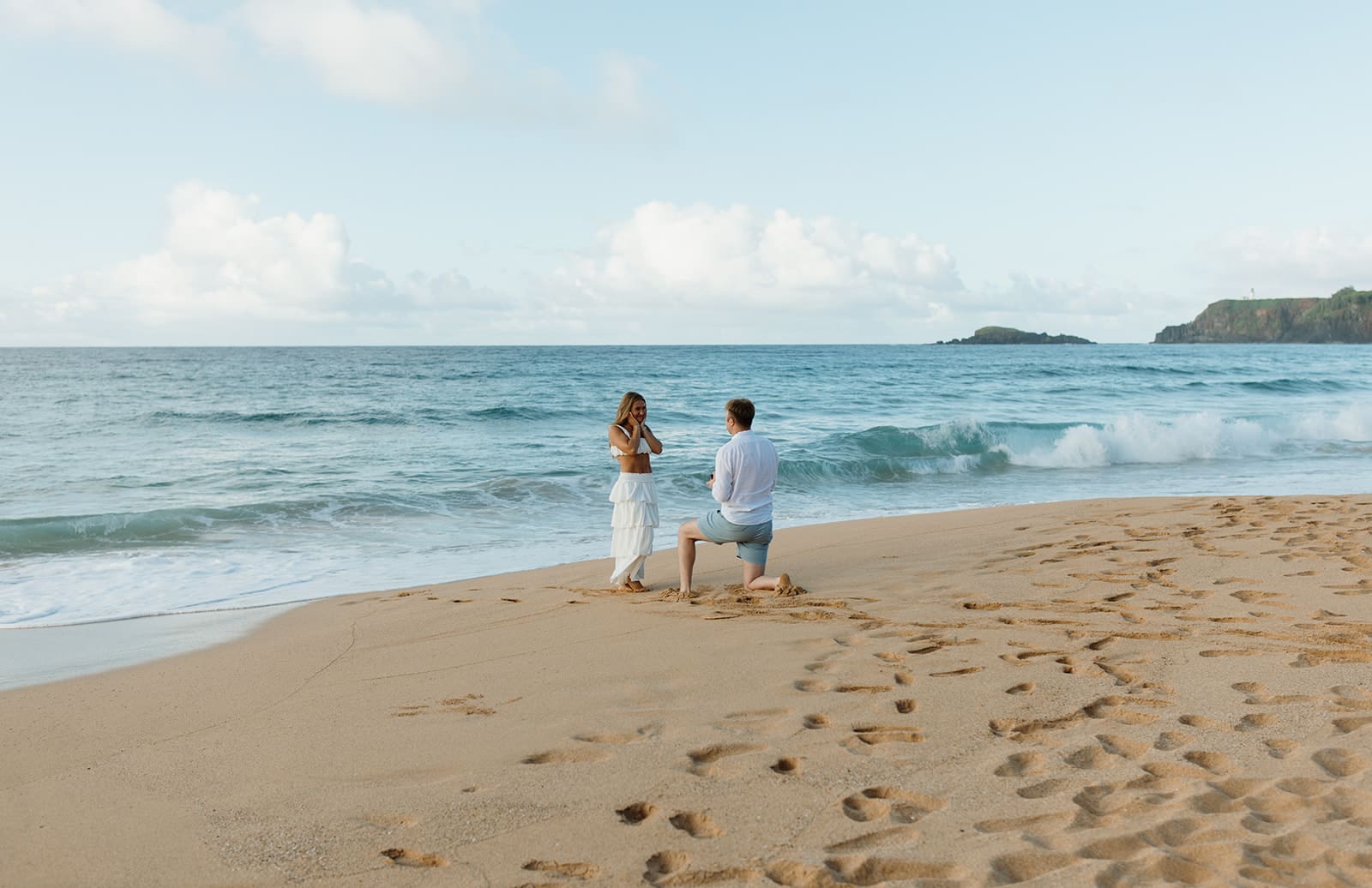 Kauai sunset beach proposal photography by Julia Kathleen